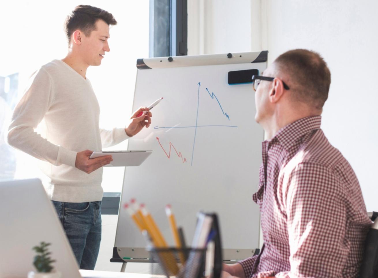 Professional financial planning workspace with charts and analysis
